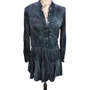 Olivaceous Black Tie-Dye Blouse